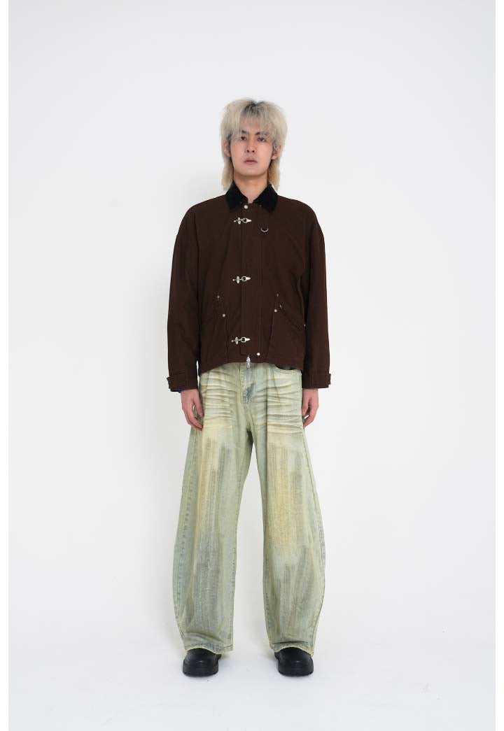 Contrast Collar Detroit Work Jacket BRN