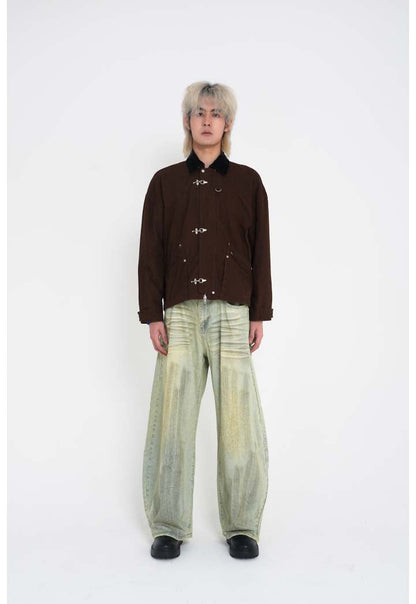 Contrast Collar Detroit Work Jacket BRN