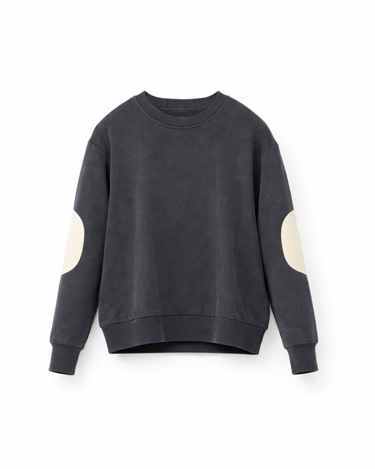 Patchwork Casual Long-Sleeve T-Shirt BLK