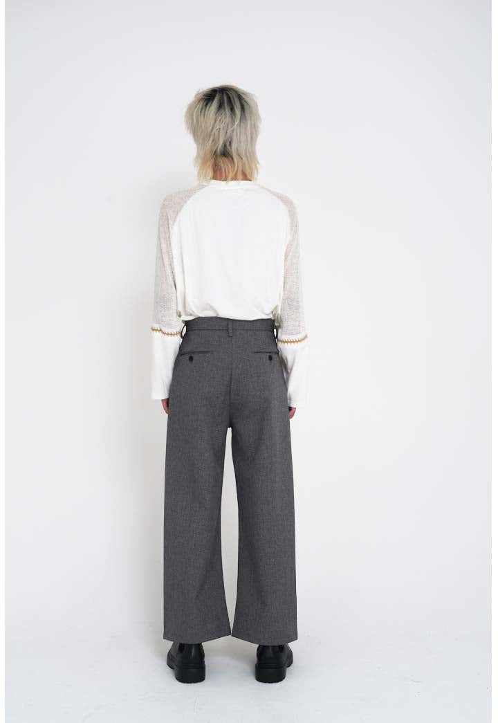 Hand-Stitched Patchwork Knit Long Sleeve T-Shirt