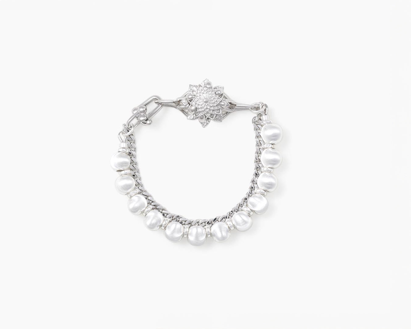 Zinnia Flower Bracelet_Silver Pearl_Pocket Edition