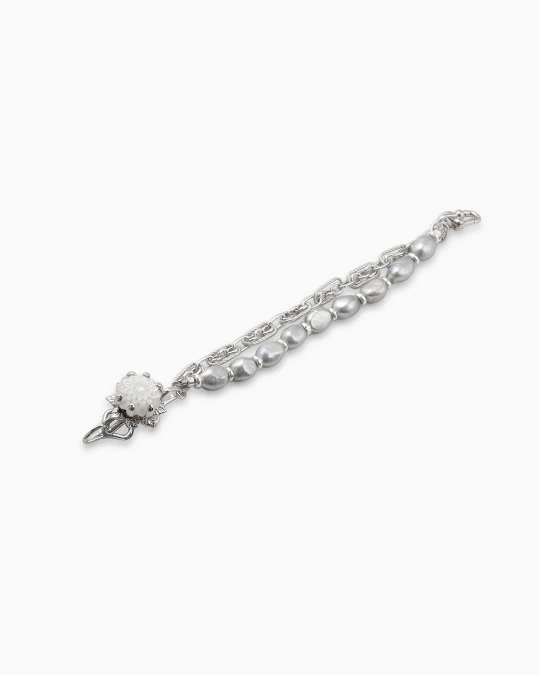 Zinnia Flower Bracelet_Grey Pearl_Pocket Edition