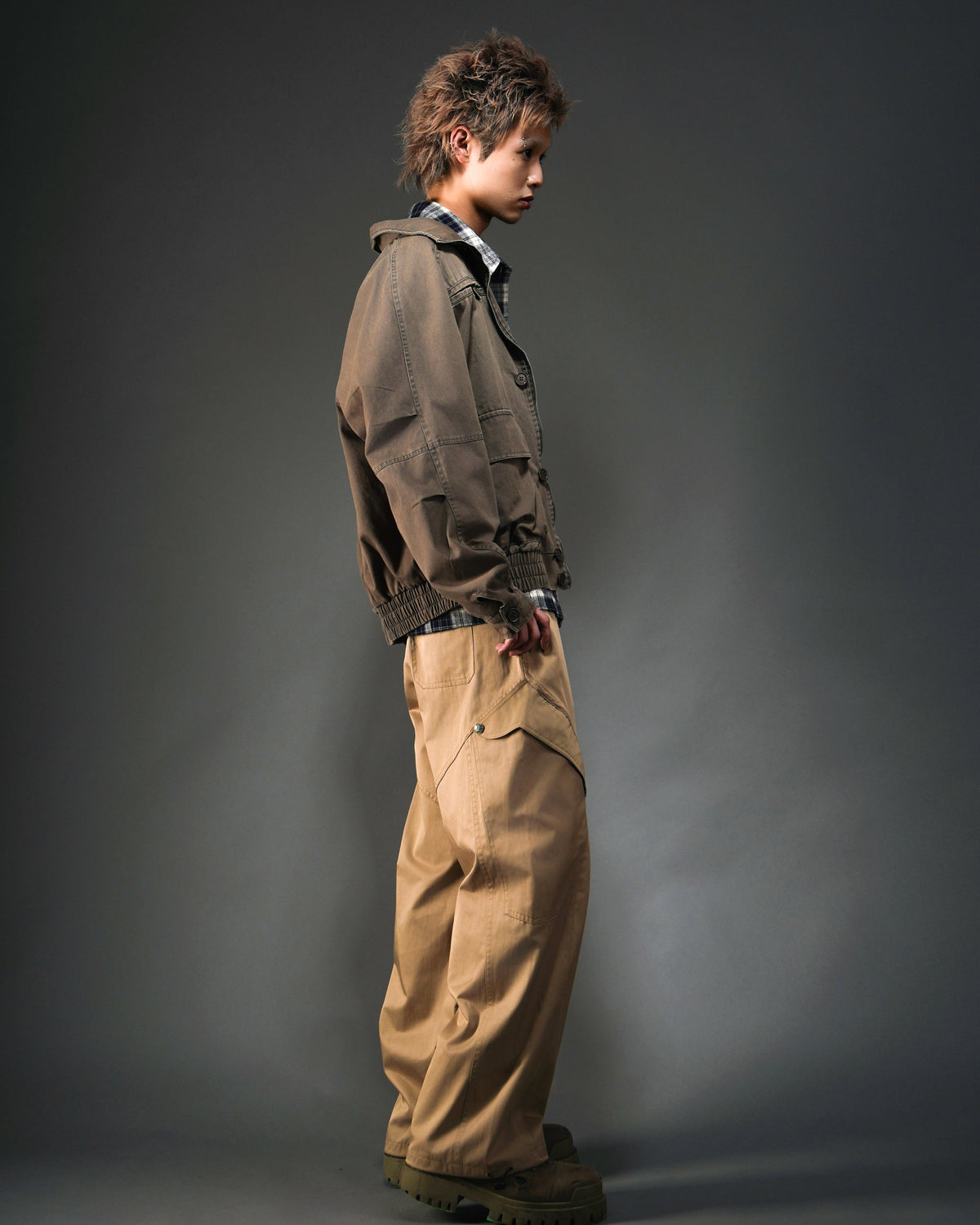 Skeleton Twill Drawstring Adjustable Cargo Pants BGE