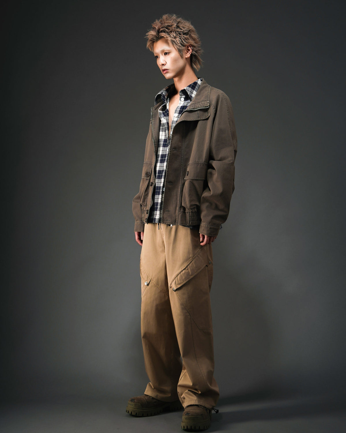 Skeleton Twill Drawstring Adjustable Cargo Pants BGE