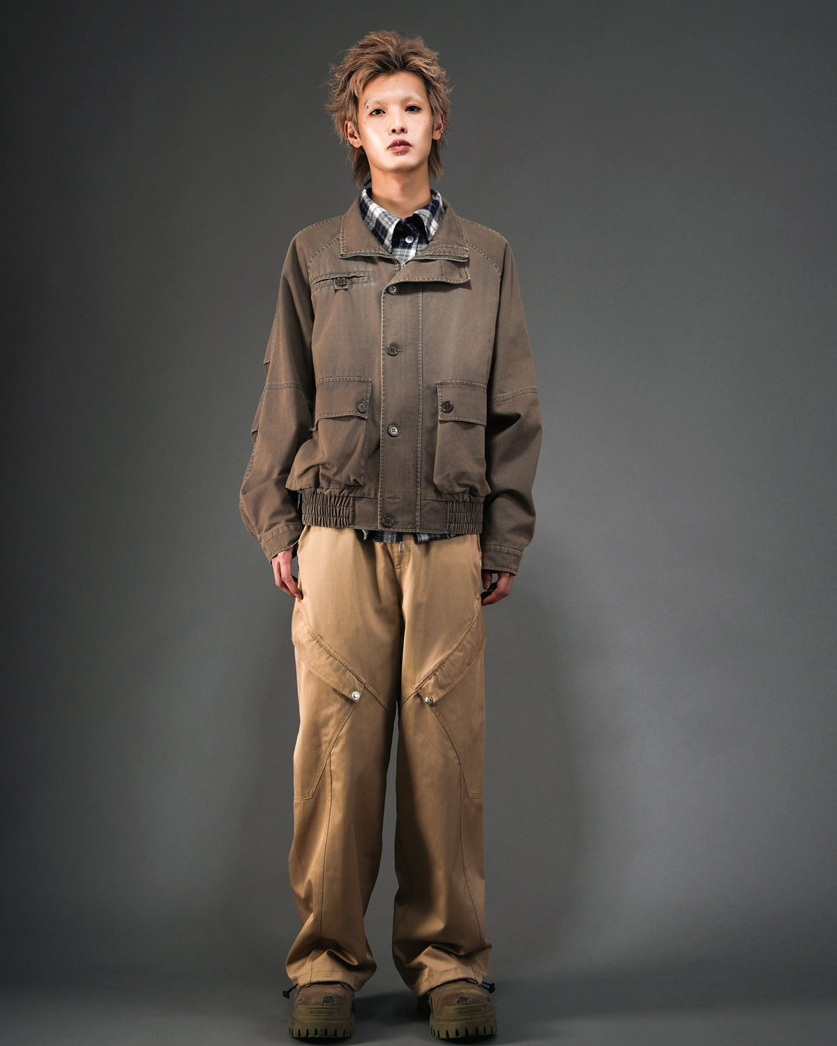 Skeleton Twill Drawstring Adjustable Cargo Pants BGE