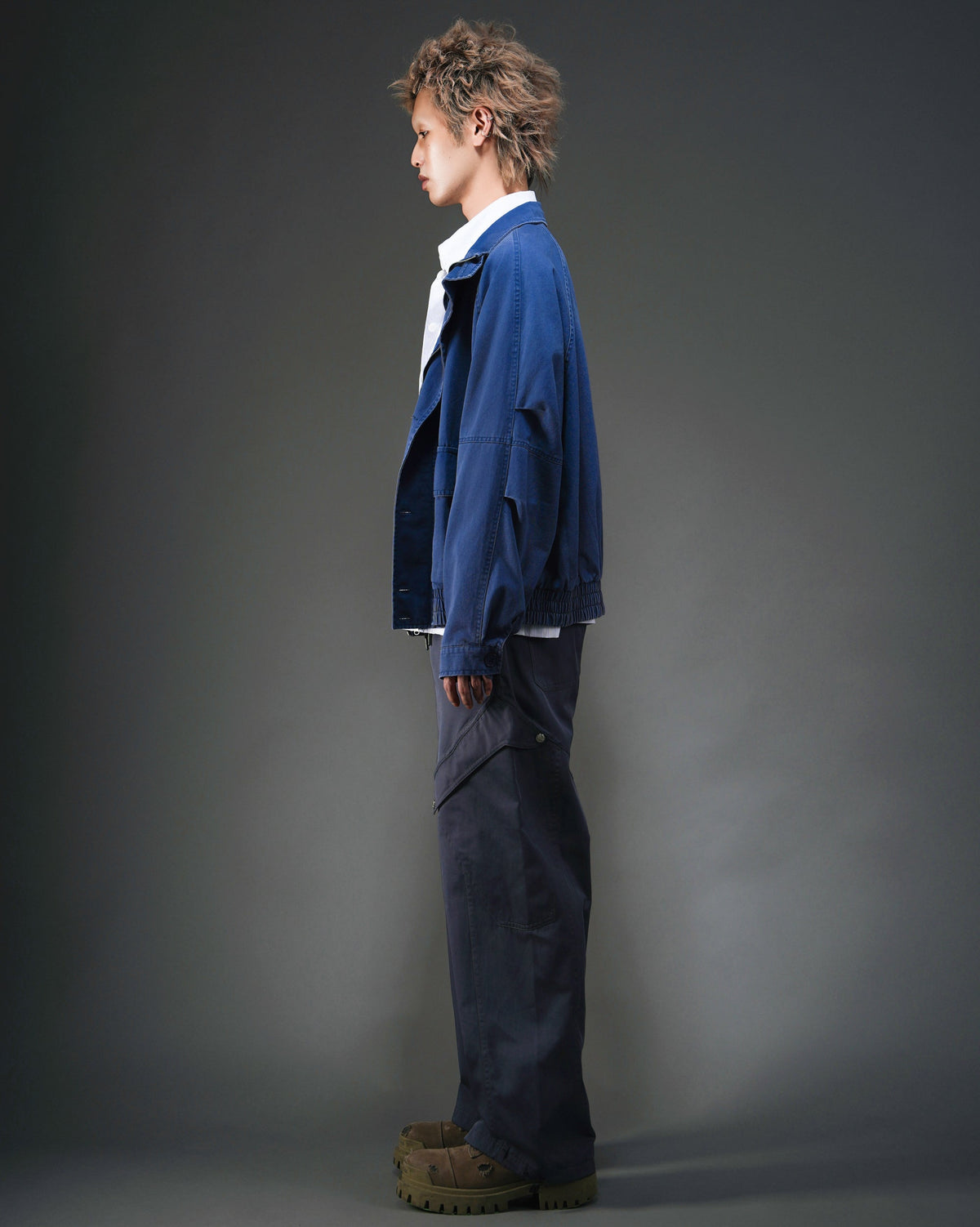 Distressed Snow Washed Hunting Jacket NVY