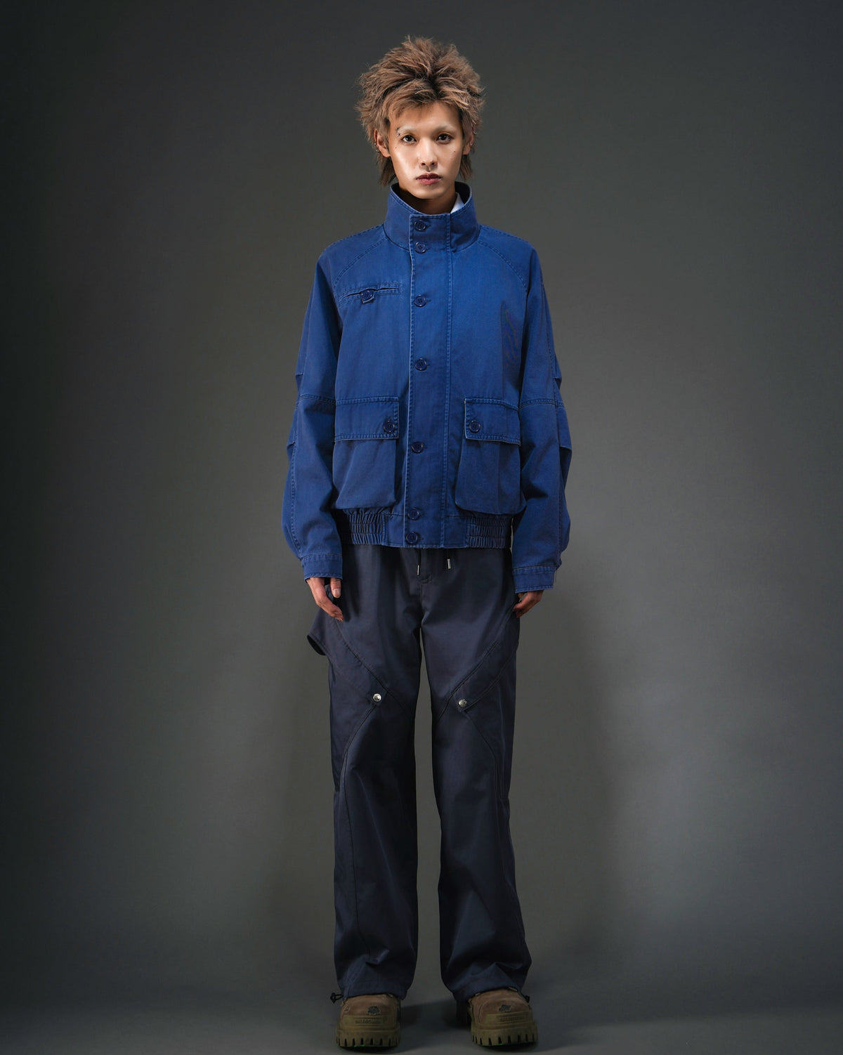 Distressed Snow Washed Hunting Jacket NVY