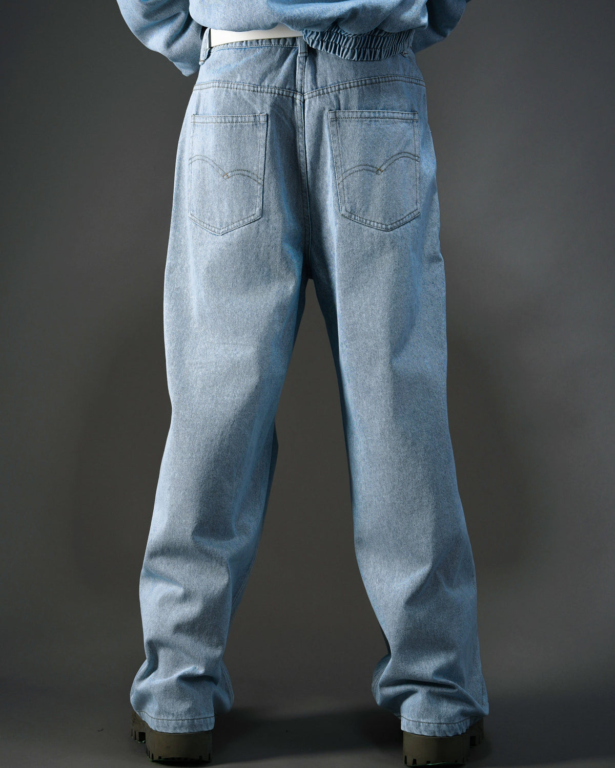 Washed Distressed Panelled Denim Jeans L.BLU