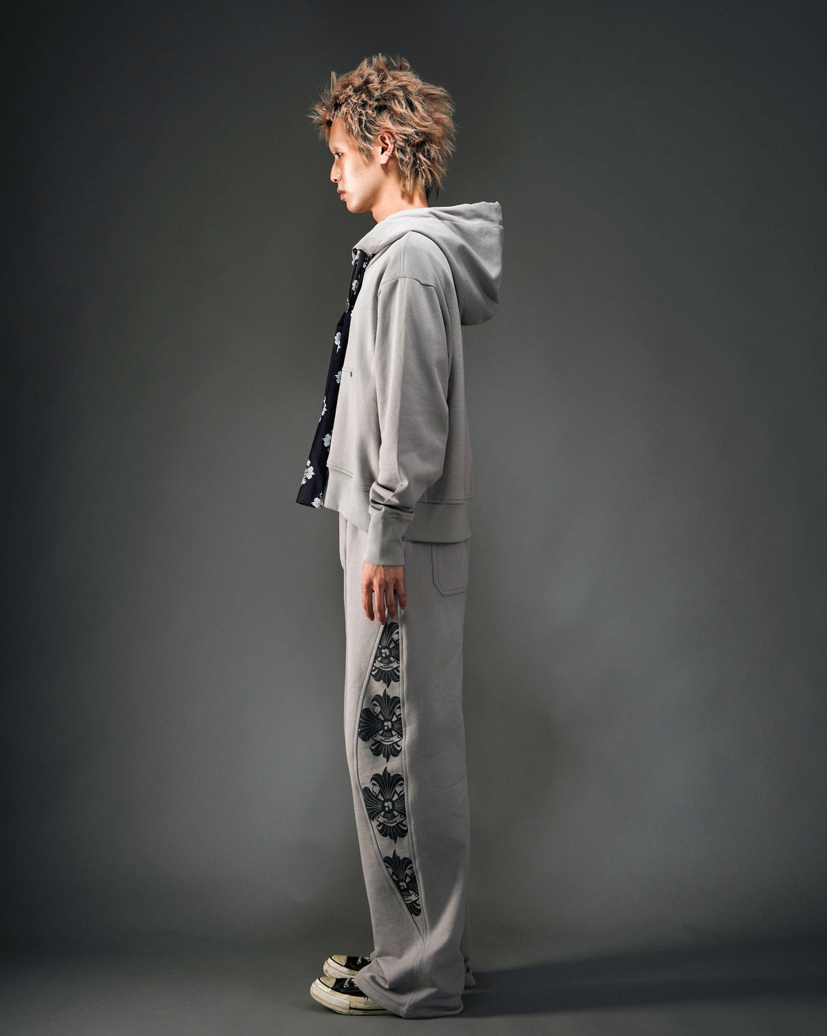 Side Panel Logo Print Sweatpants GRY