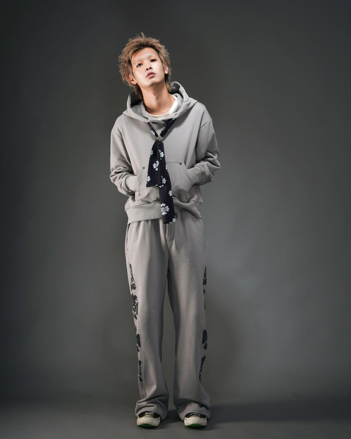 Side Panel Logo Print Sweatpants GRY
