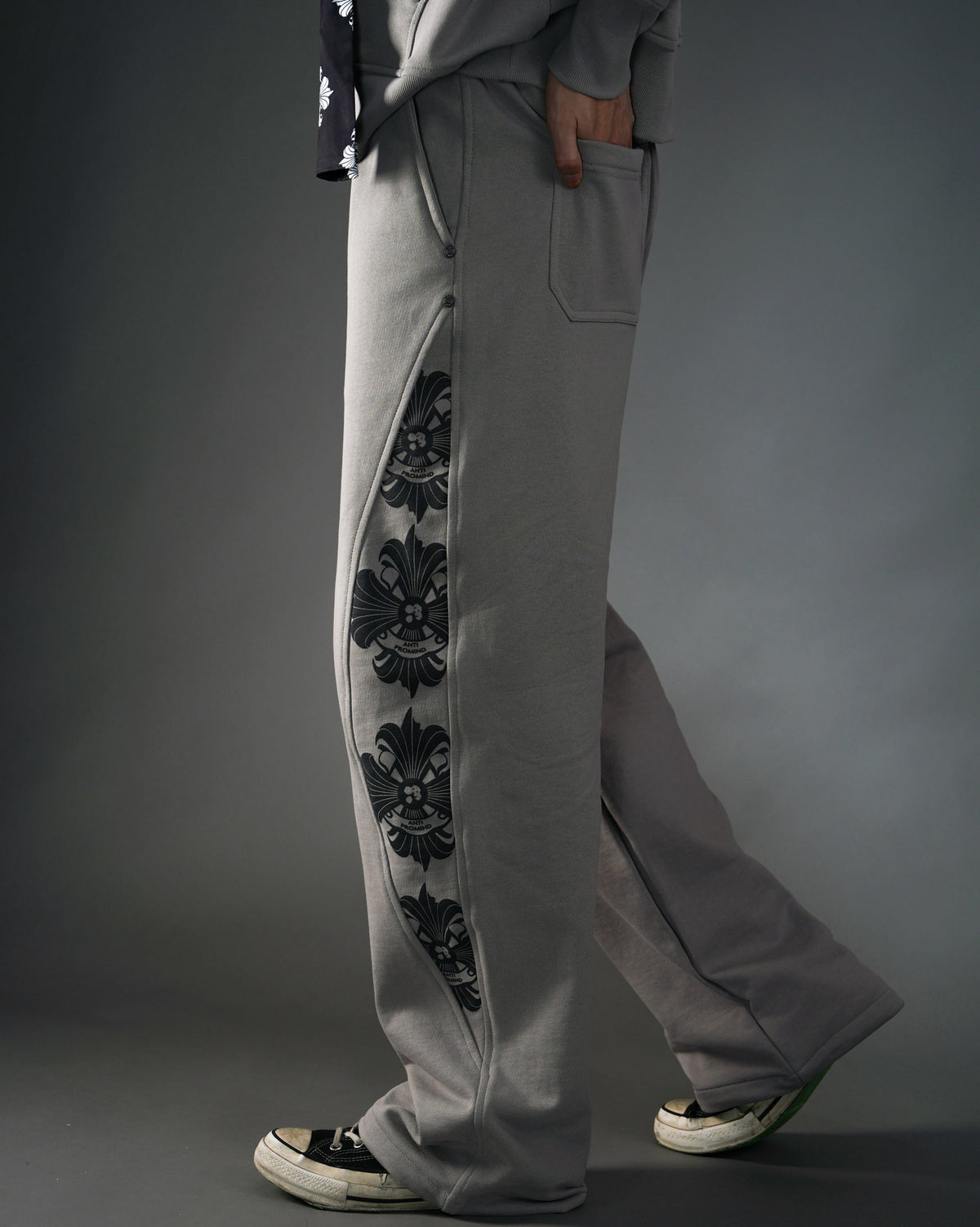 Side Panel Logo Print Sweatpants GRY
