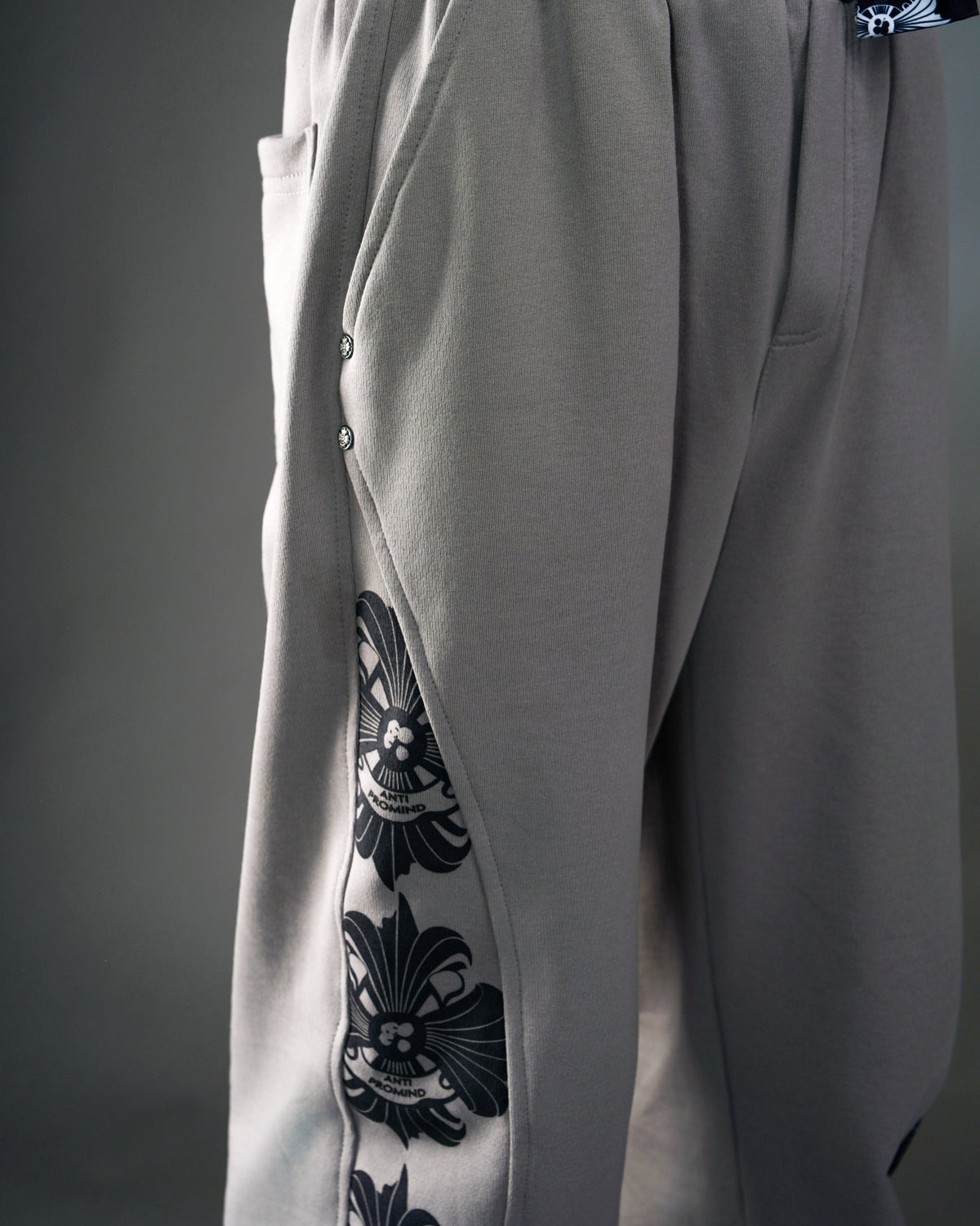 Side Panel Logo Print Sweatpants GRY