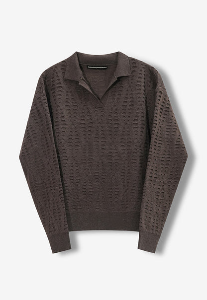 Crash-Finish Knit Polo Shirt