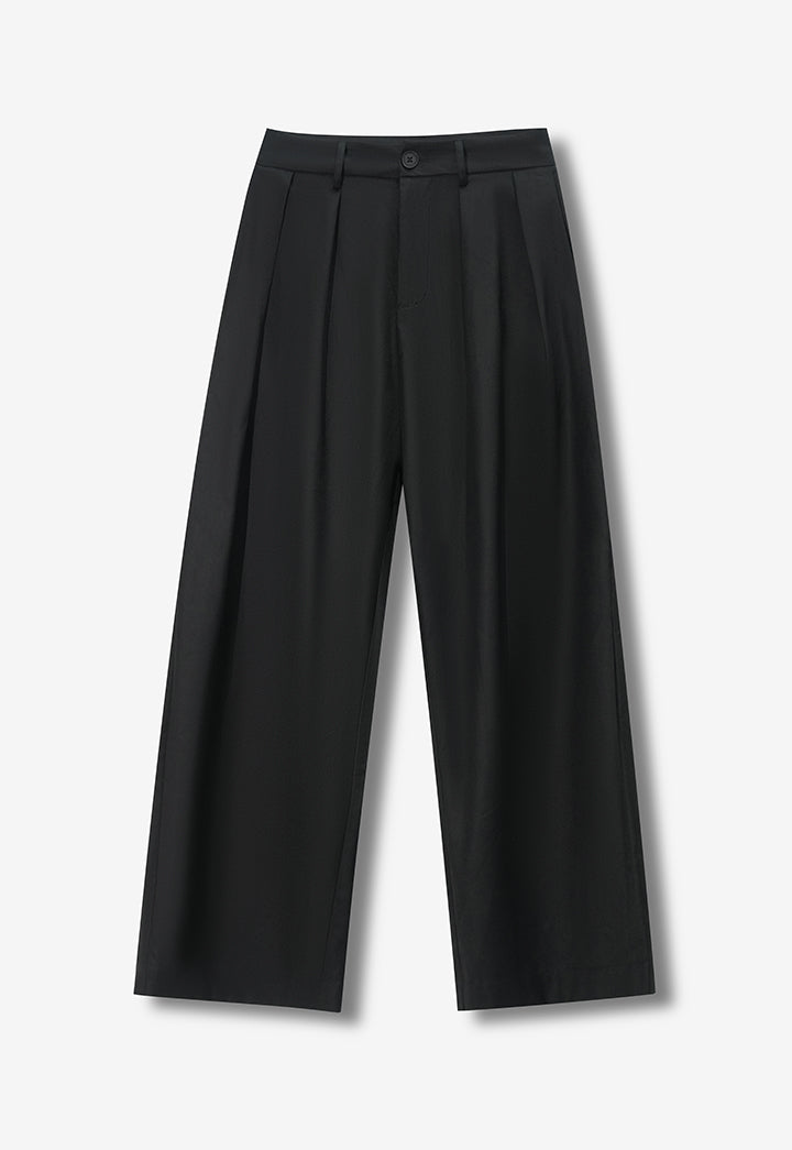 Crinkled Drape Pants BLK