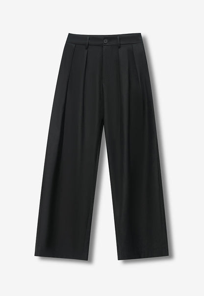 Crinkled Drape Pants BLK