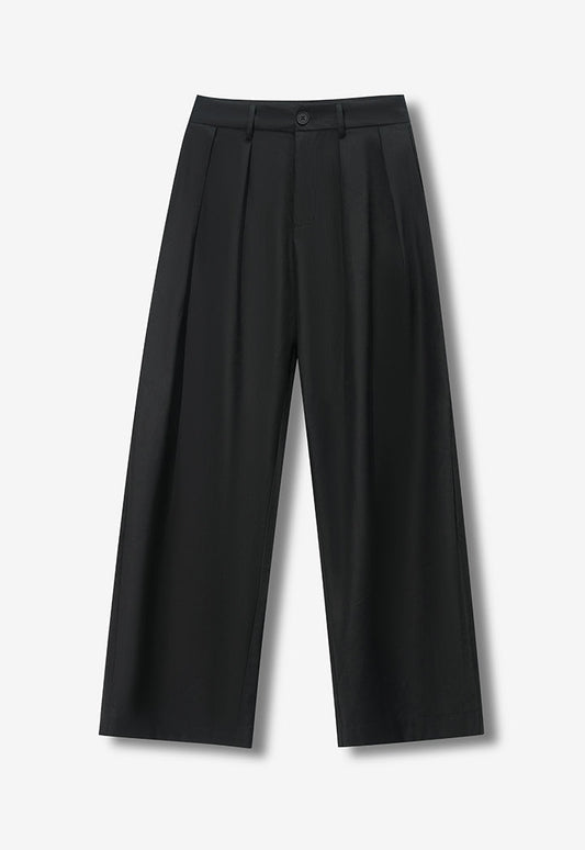Crinkled Drape Pants BLK
