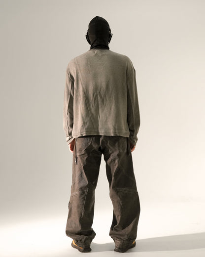 Elastic Cuff Drop Shoulder Oversized T-Shirt