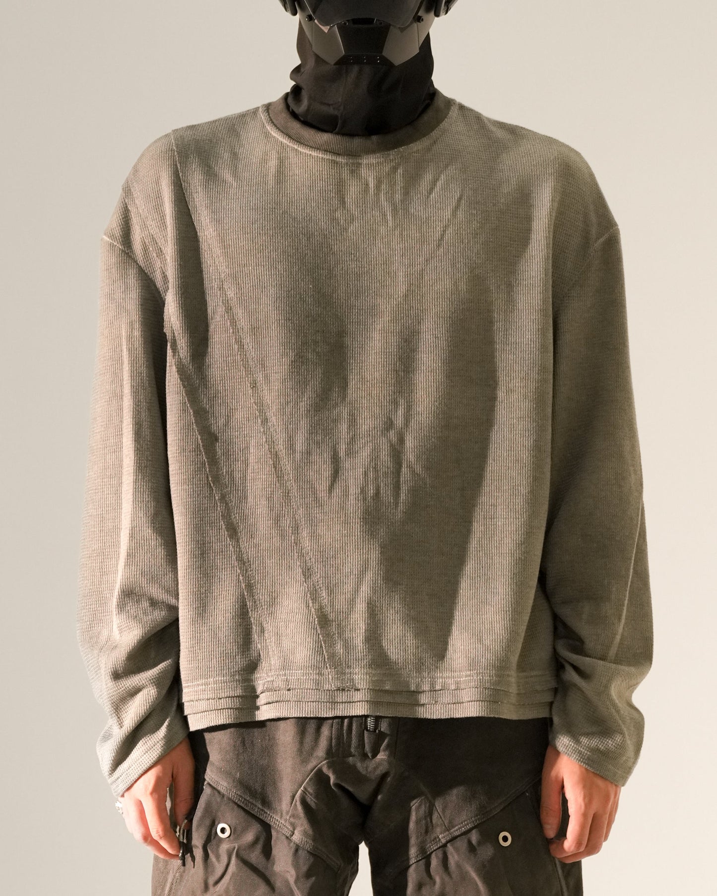 Elastic Cuff Drop Shoulder Oversized T-Shirt