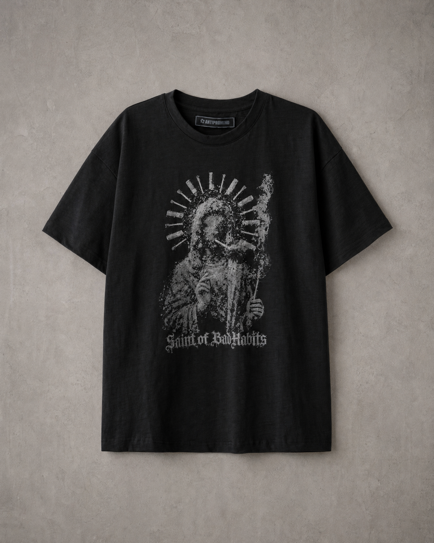 Distressed “Saint of Bad Habits” Graphic Tee