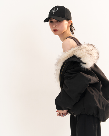 【予約販売1月中旬配送予定】MEI. FUR COLLAR BLOUSON BLACK