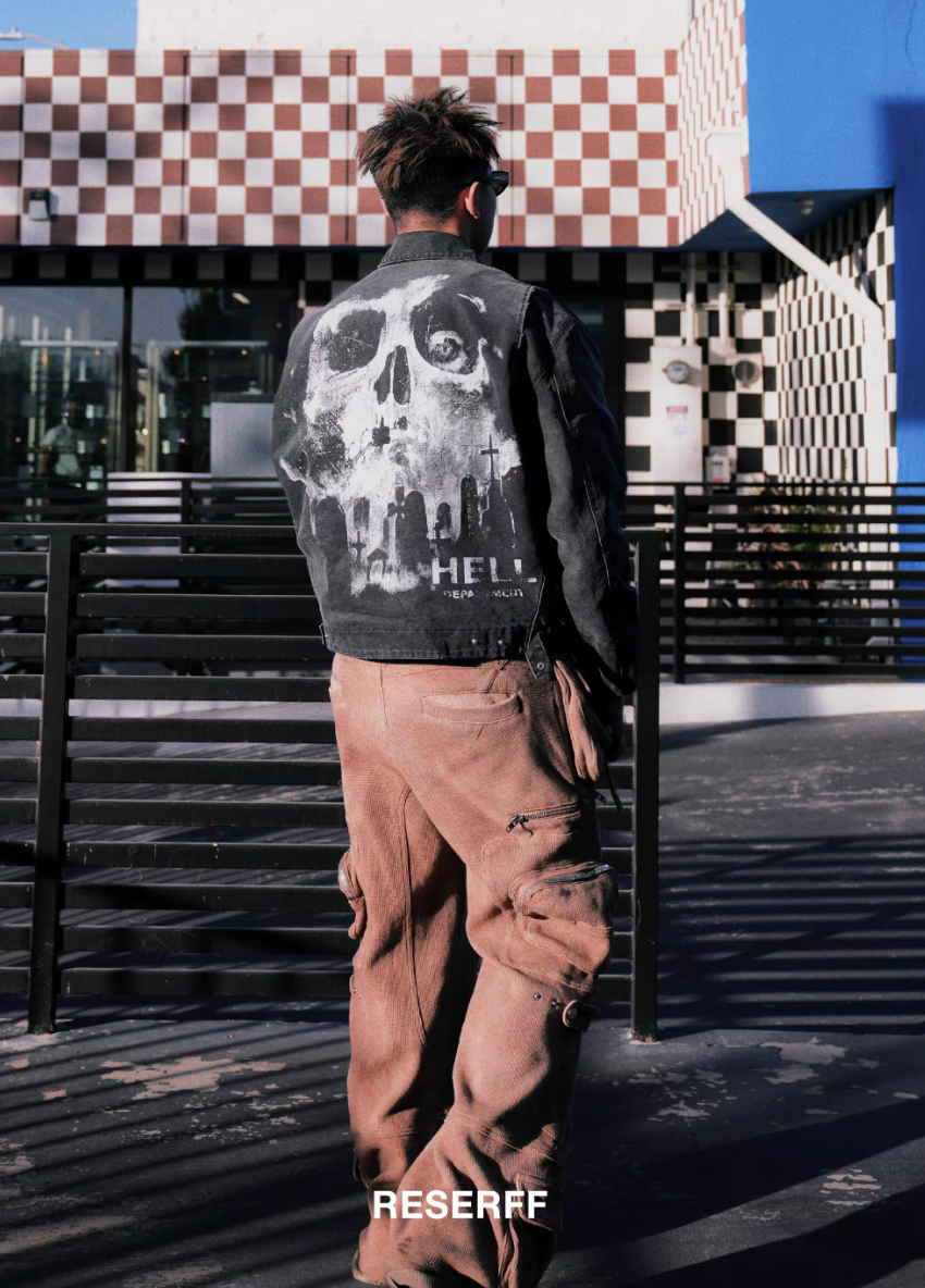 Tombstone Skull Detroit Jacket D.GRY